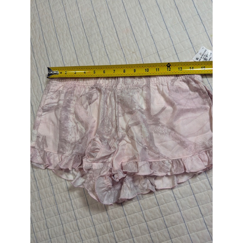 Hollister Sleep Womens Pink Camo Ruffle Hem Pajama Shorts Small NWT - Picture 3 of 7